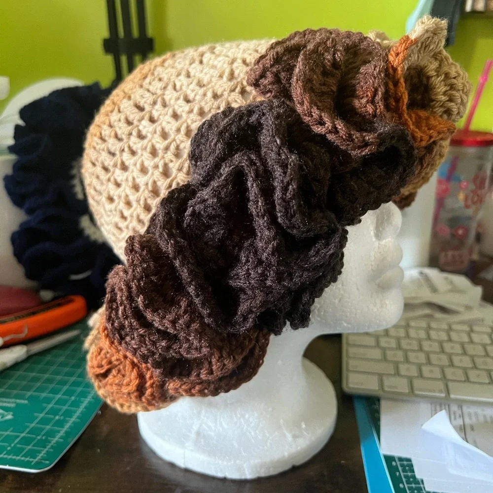 Crochet Ruffle Hat - Picture 3 of 6